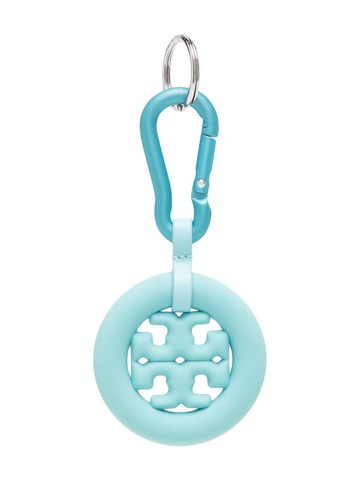 Tory Burch - puffed-up logo key ring - women - Rubber - One Size - Blue