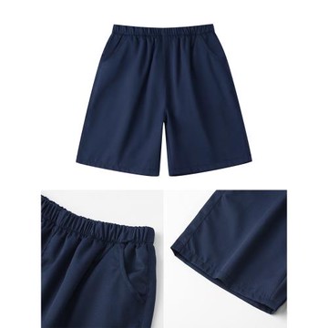 中小學生校服短褲藏青色一條杠男女童初中生五分褲卡其色純棉西褲