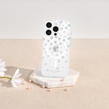 【kate spade】 iPhone 16系列 磁吸防摔手機殼 幻彩小花