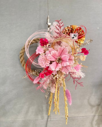 永生花注連繩 日本注連繩 新年掛飾