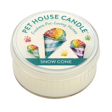 PET HOUSE 室內除臭寵物香氛蠟燭 小雪錐冰沙 43g 可重複使用  1個