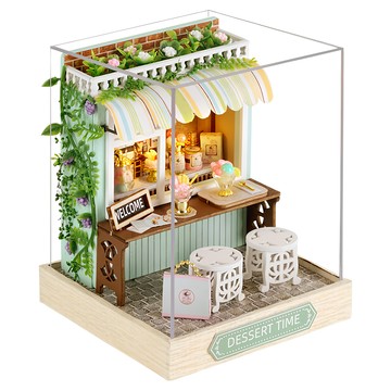 CUTE ROOM 智趣屋 DIY 手作袖珍屋 附防塵罩 甜點時光  1組