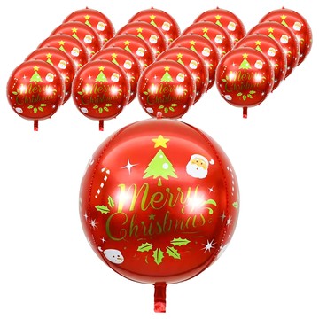 葉子小舖 聖誕節裝飾造型氣球 50 x 46cm A 聖誕老人  紅色  20個