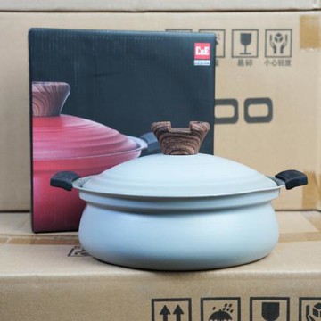 出口日本訂單 16cm雙耳小湯鍋不粘鍋迷你小火鍋泡面鍋電磁爐燃氣