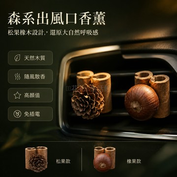 桃園出貨✨ 車載松果香薰擴香器 汽車內飾裝飾 出風口肉桂創意高級感香氛擴香木