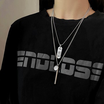 潮流項練 金屬疊戴項鍊ins冷淡風個性嘻哈鎖骨鏈歐美風蹦迪男女潮流衛衣鏈 【CM7291】
