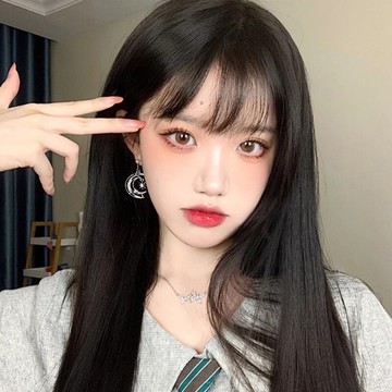 整頂假髮真髮絲-空氣瀏海自然長直髮女假髮2色74ah38【獨家進口】【米蘭精品】