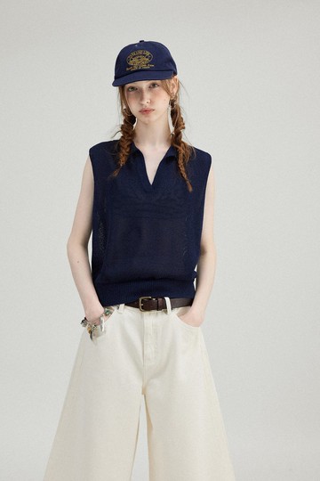 北歐夏季 / polo領針織背心