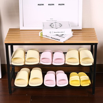 多層鞋架簡約實用櫸木經濟型鐵藝鞋架凳現代小戶型儲物收納架家用