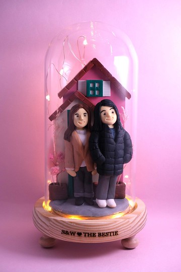 情人節小禮品,內有LED燈效,可客製名字.提供相片客製人物造型