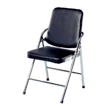 傢俱屋 治名皮面電鍍白宮椅 黑