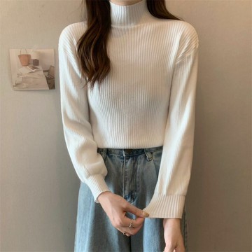 韓版氣質半高領針織上衣【W262】