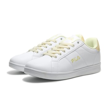FILA 休閒鞋 白黃色 皮革 復古 小白鞋 女 5C323Y199