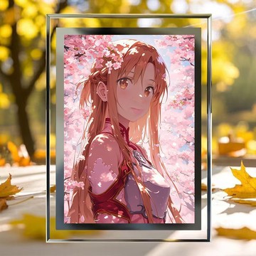 刀劍神域 亞絲娜 二次元水晶玻璃相框 桌面臥室擺件 送朋友生日禮物
