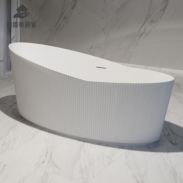 免運 可開發票 亞克力浴缸 家用異形豎條波浪紋創意酒店民宿浴盆工程Q112152