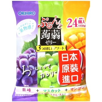 ORIHIRO 蒟蒻果凍[葡萄&青葡萄&芒果] (432g)