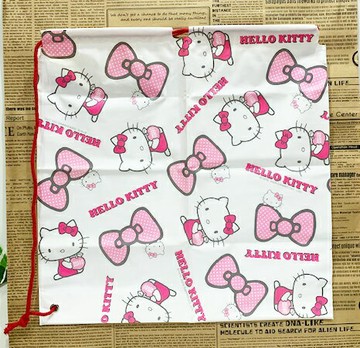 【震撼精品百貨】Hello Kitty 凱蒂貓 HELLO KITTY日本SANRIO三麗鷗KITTY縮口袋/購物袋-蝴蝶結*50139 震撼日式精品百貨