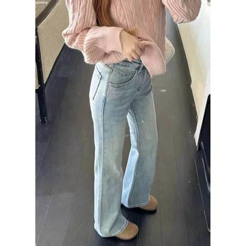 Sparkling 長褲現貨 顯瘦韓版水洗長腿喇叭褲 修長微喇叭褲 女神長褲 修身牛仔褲 修身落地褲 闊腿褲 D2463