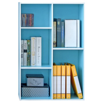 多格書架5格 藍色 簡易組裝、多層收納