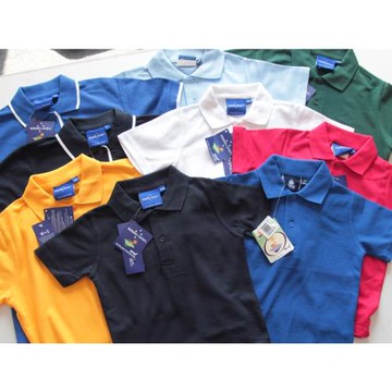 高品質 出口原單 兒童110-180純色防紫外線翻領POLO衫 男女童短袖