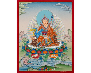 詳細的上師唐卡用於靈修實踐