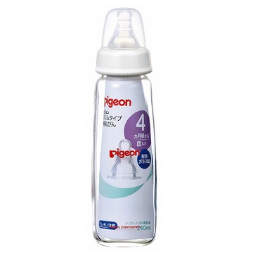 pigeon 貝親 一般口徑玻璃奶瓶 4個月以上適用  #03636  240ml  1個