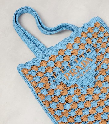 Prada Logo crochet shopper