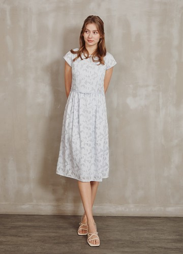 唯美柔光緹花散襬洋裝