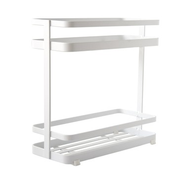 簡約白雙層收納架