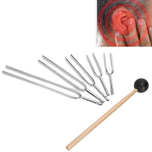 Health Therapy Tool Set, 256Hz, 288Hz, 320Hz, 341Hz, 384Hz, 426Hz, 480 Hz, 512Hz, 8PCS Steel Tuning Fork Set with Hammer and Woode