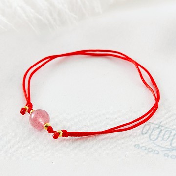 勇敢愛草莓晶腳鍊(含開光)幫助愛情、提升正緣戀情、招好人緣