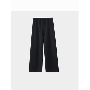 羊毛闊腿褲女垂感慵懶風抽繩直筒長褲秋冬加厚外穿褲2025年秋冬款