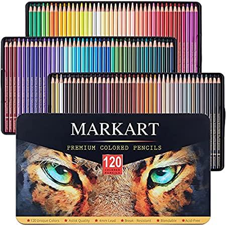 MARKART 120 Colored Pencils Set for Adult Coloring Book, Sketch, Shading, B