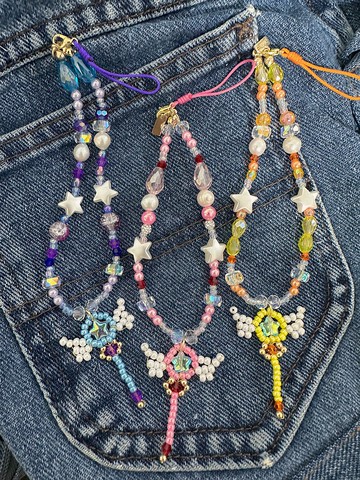 【熱賣】美少女魔法 串珠 淡水珍珠手機錬| 千禧風 潮流飾品