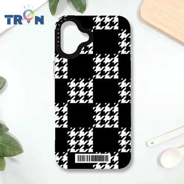 TRON IPHONE 16 PLUS 格子千鳥紋 防摔 MAGSAFE 磁吸 太空載具殼 透白 手機殼