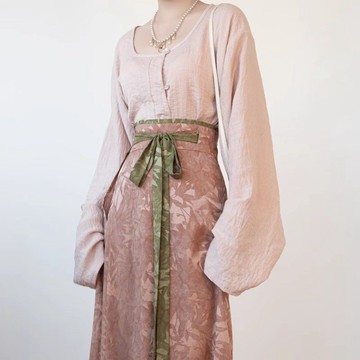 中式漢服 改良式古裝 新款唐制提花顯瘦破裙春夏日常漢服女透氣寬鬆套裝 漢服套裝 漢元素 演出服 唐服 古裝漢服 女裝