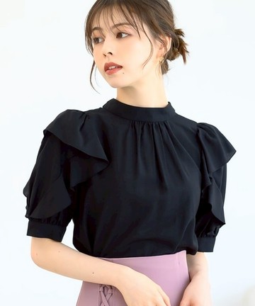 優雅荷葉袖上衣(MM438108)