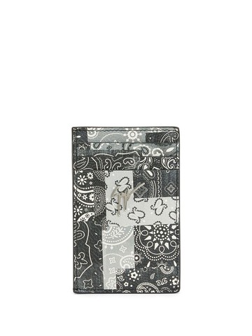 Giuseppe Zanotti - logo-plaque bandana-print cardholder - men - Leather - One Size - Black