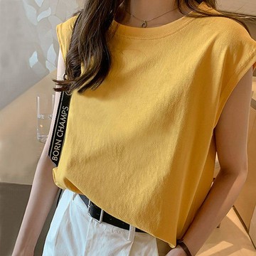 時尚上衣 夏季背心 寬鬆背心 百搭運動背心女 吊帶遮肩背心 腋下防走光背心 純色無袖t恤 外穿休閒背心 女生背心