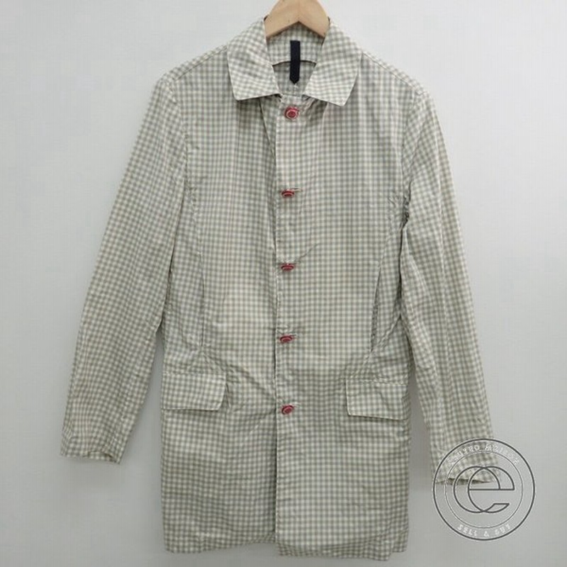 Aquarama アクアラマ Peギンガムチェック３ 4丈コート レインコート 46 ベージュ ライトブルー メンズ 通販 Lineポイント最大0 5 Get Lineショッピング