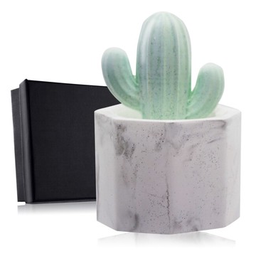 OPretty 歐沛媞 室內/車用 香氛擴香石擺飾-綠色仙人掌(5.5X5.5X8cm)