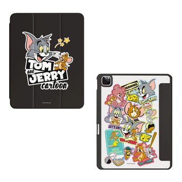 【正版授權】湯姆貓與傑利鼠目光交織強悍磁吸iPad三折保護殼