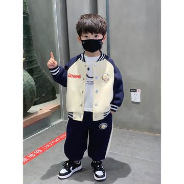 奧特曼衣服男童棒球服套裝2025新款寶寶春秋裝時髦痞帥氣兒童外套
