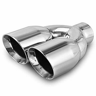 AUTOSAVER88 2.5インチシングルインレット3インチデュアルアウトレットステンレススチール排気チップ。 並行輸入品