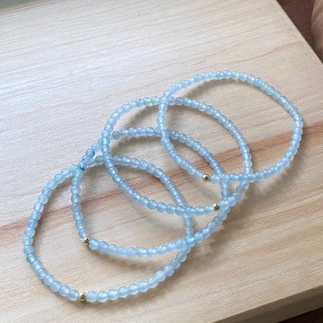 拈翠-緬甸天然翡翠-冰至高冰藍翡翠小咪咪手串