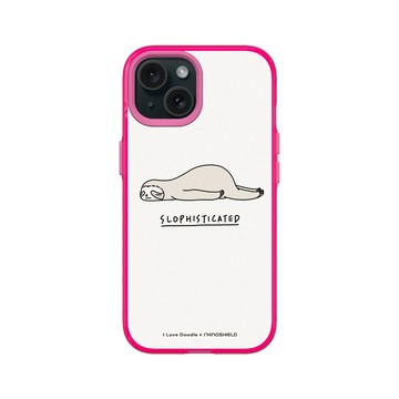 iPhone 15 Clear 粉漾桃 - ilovedoodle (Lim Heng Swee) - Slophisticated 樹懶