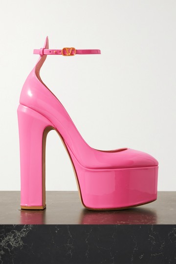Valentino Garavani - Valentino Garavani Tan-go 155 Patent-leather Platform Pumps - Fuchsia - IT39.5