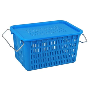 免運 開立發票 高效周轉筐:聚乙烯PE材料,蔬菜水果西瓜箱塑料筐帶蓋有蓋周轉箱【快速出貨pyy520】