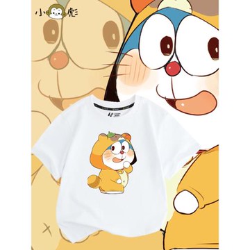 哆啦A夢cos小熊可愛機器貓小叮當短袖t恤衫男女兒童裝學生款半袖