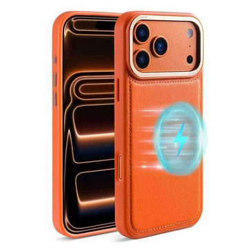 新款皮質保護殼 Magsafe磁吸 金屬鏡頭框 氣囊防摔殼 適用於iPhone17 16 15 14 13 ProMax